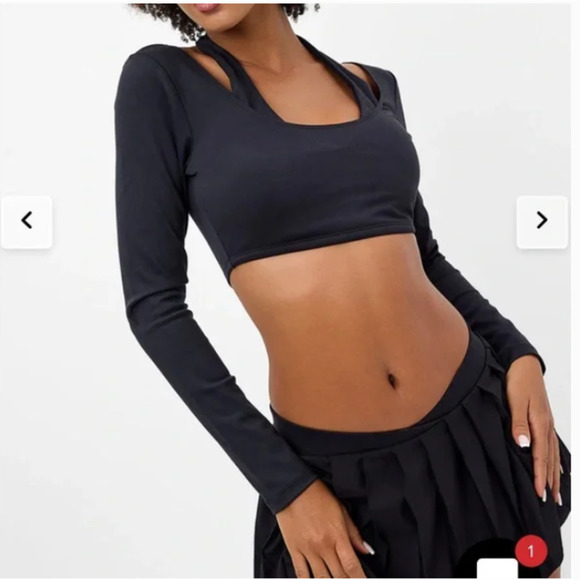 SALE Frankies Bikini Active Speedy Long Sleeve Crop Top NEW - Picture 1 of 5